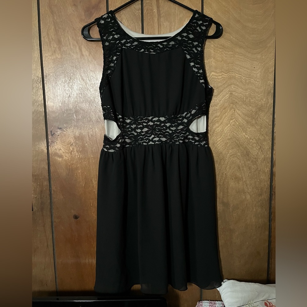 Juniors Sweet Storm Black Dress